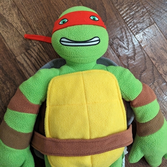 Plush Teenage Mutant Ninja Turtles TMNT XL Raphael TURTLE 28" long - Picture 6 of 6